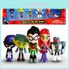 סט דמויות צבעוני של Teen Titans Go הכולל את רובין, רייבן, ביסט בוי, סטארפייר - פריטי אספנות