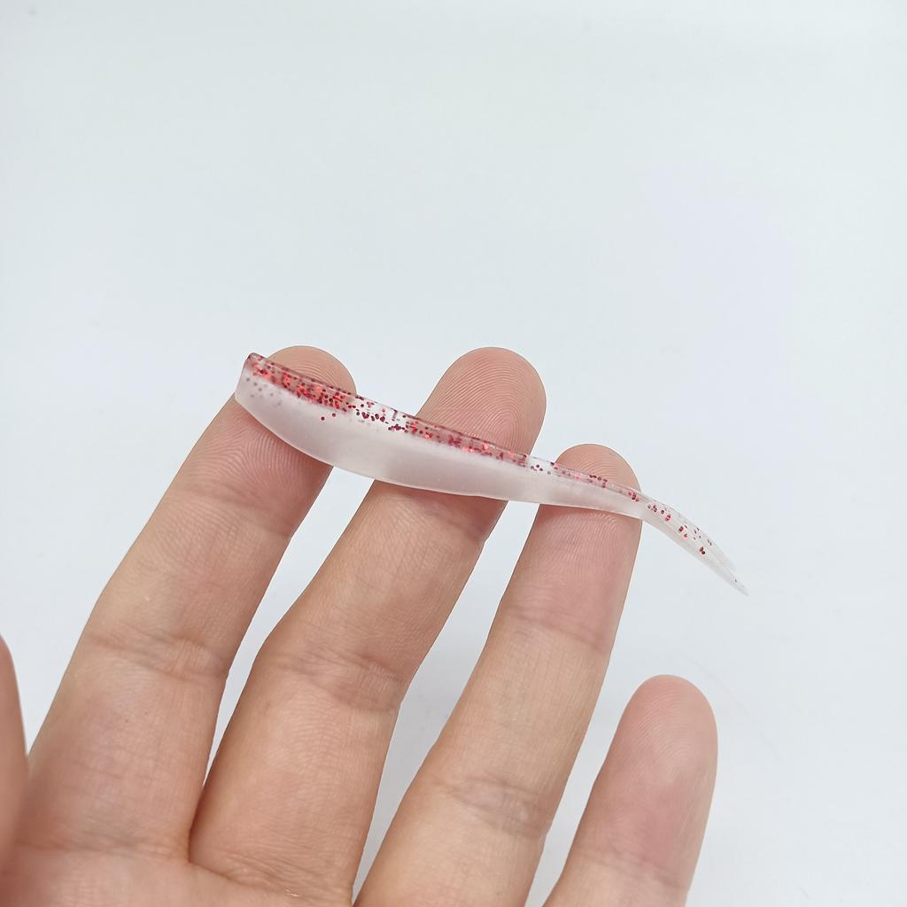 DUODUOYU 10PCS Mini Soft Jig Wobblers Fishing Lures 1.2g/70mm Double Color Silicone Artificial Bait Bass Fork tail Fishing Bait