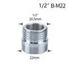 Water Faucet Coupler 1/2 To M16 M18 M20 M22 M24 M28 Thread Connector Conversion Repair Tap Adapter For Bubbler Kitchen Bathroom