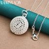 URMYLADY 925 Sterling Silver Hollow Round 40-75cm Pendant Necklace For Women Fashion Jewelry
