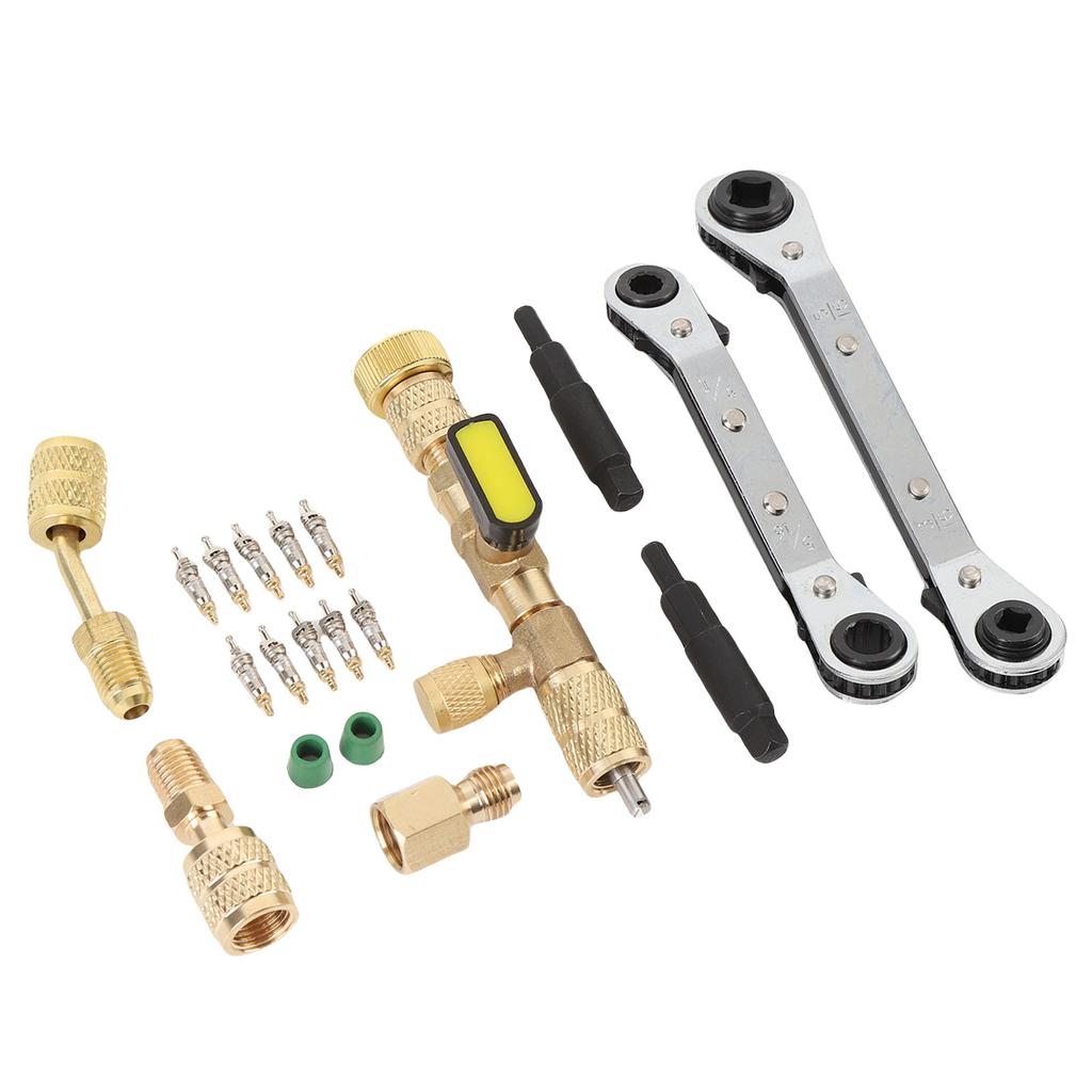 Valve Core Remover Installer and HVAC Service Wrench Set SAE 1 4in 5 16in Interface Valve Core Removal Installation Tool