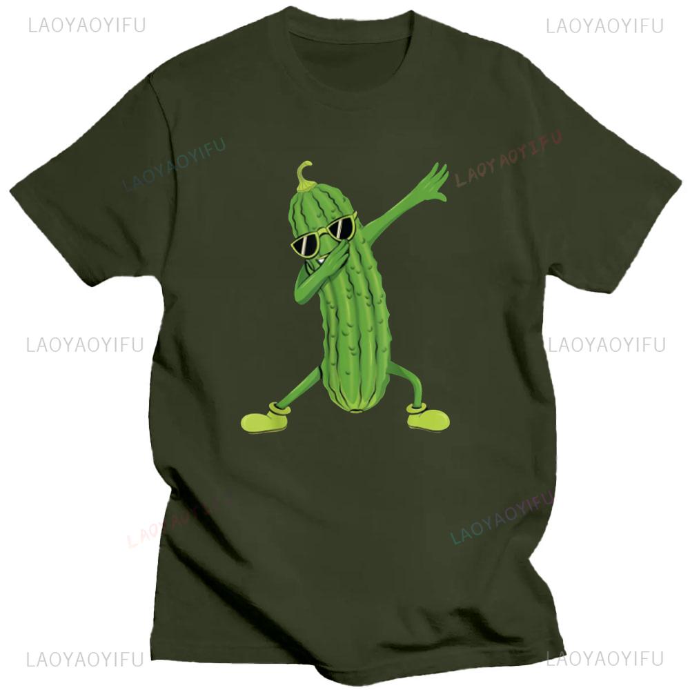 Dabbing Pickle Dancing Cucumber Lover Funny Shirt Gifts T-Shirt Breathable Camisetas Nostalgia Retro Street Fashion