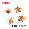 6-10pcs Brass Metal Flower Studs Earrings Pins DIY Earrings Stud Hooks Jewelry Making Accessories Findings