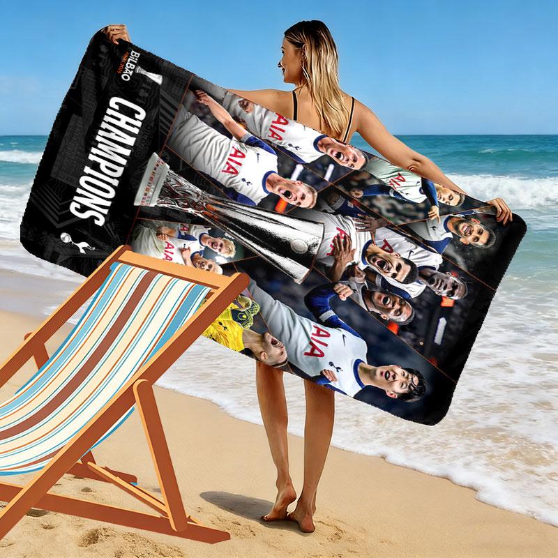 The Spurs Print Beach Towel, Large Soft Quick Dry Towel for Beach Camping Swimming