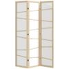 Wooden Folding Privacy Screen 3 Panel Room Divider For Bedroom Natural Wood Finish
