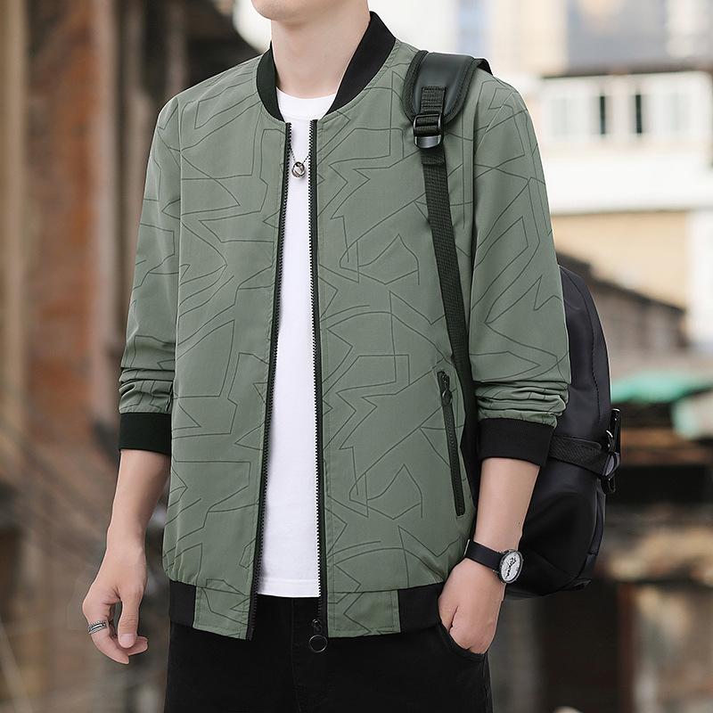 New Style Youth Men's Jacket Baseball Collar Jacket Simple Fashion Jacket