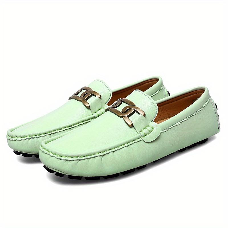 Мужские и женские мокасины на плоской подошве с металлическим цепочным декором — фото 11