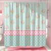 Cute Pink Bow Shower Curtain Simple European Lace Stripe Minimalist Modern Polyester Shower Curtains Bathroom Decor with Hooks