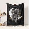 Moon Cat Flannel Blanket Throw Blanket Soft Warm Sofa Bed Camping Car home Decor Unique Christmas Gift C930107