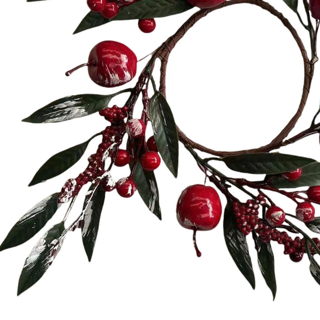 Christmas Candle Ring Seasonal Decors Handcrafted Decorative Realistic Garland Decoration for Seasonal Parties Holiday Decor