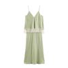 Women's Clothing French Fashion Design Silk Segment Texture Lace Splicing Suspender Dress