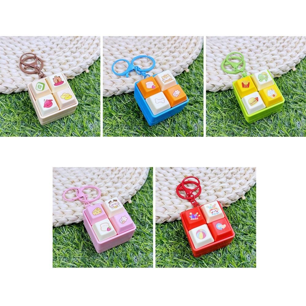DIY Keyboard Finger Keyboard Caps Cartoon Four-square Keychain New Clicker Toy