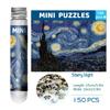 Van Gogh Sky Puzzle+fotorámeček Okenní parapet Cat 150 Mini zkumavka Puzzle Světově proslulá série obrazů Cestovní puzzle YC-M