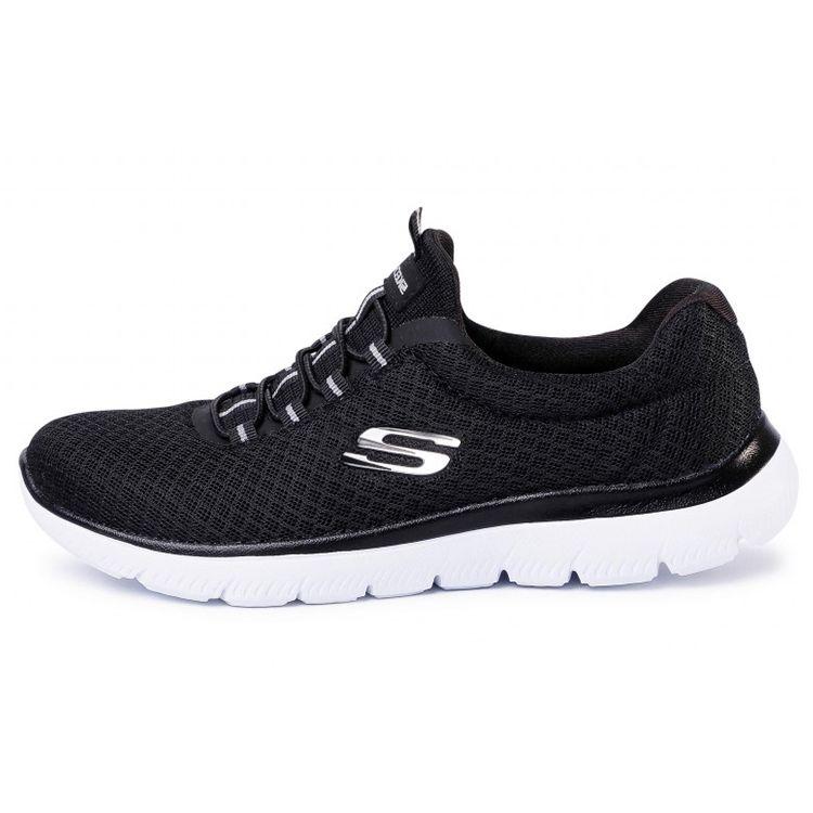Skechers Легкие Амортизирующие Беговые Кроссовки Женские Черно-Белые 12980-BKW 36