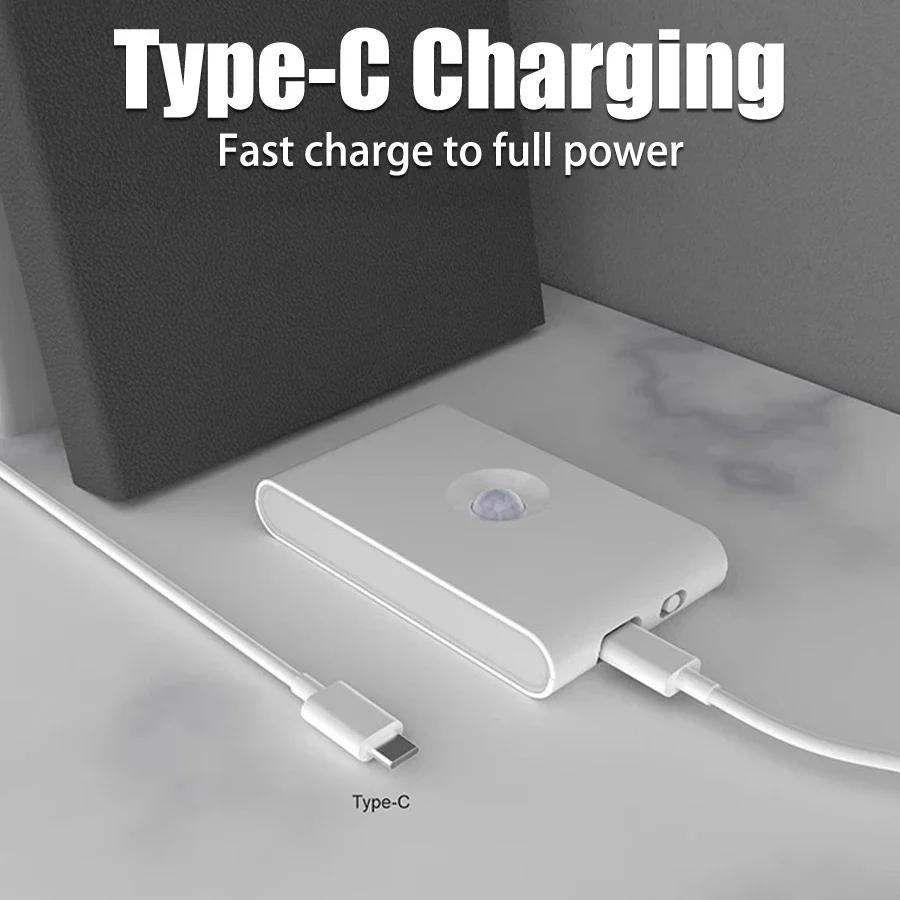 LED Night Light with Wireless Charger,Human Motion Sensor,EU/USB/Battery-Powered Wall Lamp for Bedroom,Corridor,Cabinet,Bathroom