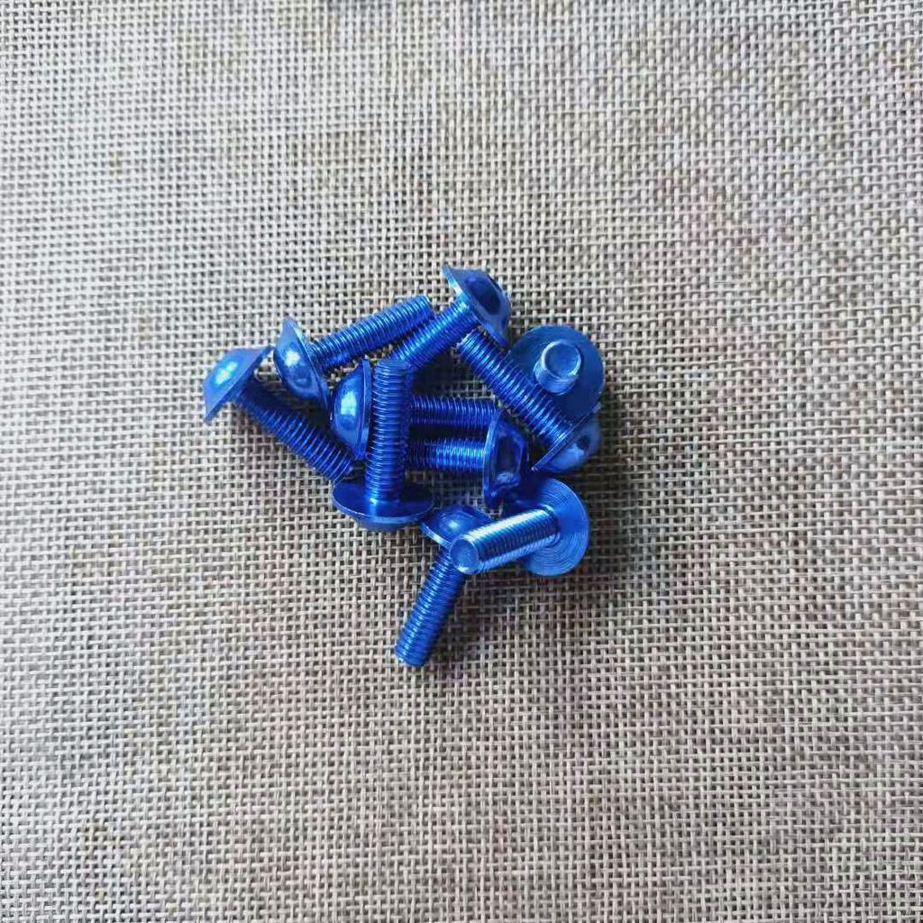 10 Stück Motorradschrauben M6 x 20 mm, M6 x 16 mm, M5 x 16 mm, M5 x 25 mm, Aluminium-Schmuckschrauben, eloxiert, M6-Kappenkopf, mehrfarbige Optionen