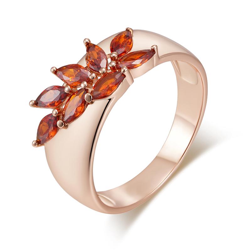 

Кольцо Kinel Red Zircon для женщин, невесты, свадебное, ювелирное, розовое золото, кольцо, подарок 9