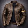 European and American men's clothing men's leather jacket male teen stand-up collar punk men's motorcycle leather jacket