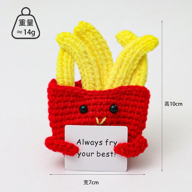 Hand-Woven Crochet Doll Positive Energy Potato Funny Vegetables Fruits Toy Emotion Expression Gift Pocket Hug Knitting Ornaments