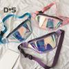 Transparent Waist Bag Waterproof Mini Fanny Pack Iridescent Belt Bag with Adjustable Strap for Women Men Travel Fitness Outdoor Use
