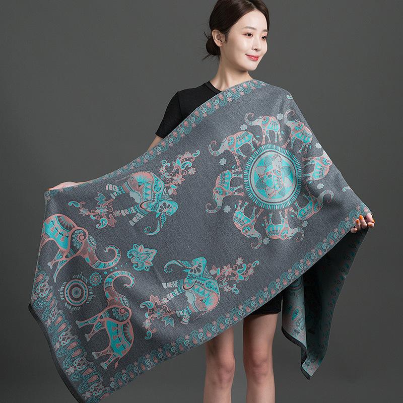 Women S Thick Faux Cashmere Double Sided Cashew Pattern Scarf Winter Shawl