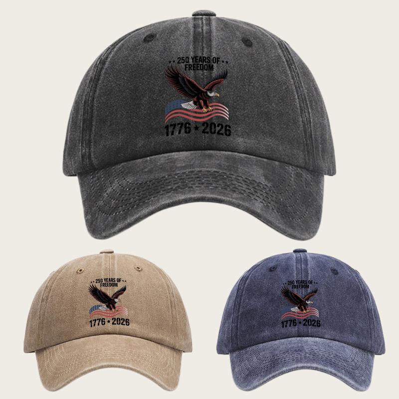 1pc Printing Baseball Cap for Women US 250th Anniversary Cap Adjustable Retro Washed Patriotic Cap 250th Anniversary Trucker Hat