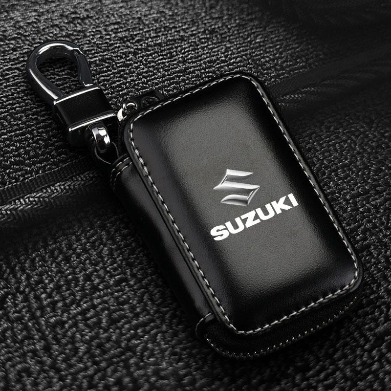1 stk Læremblem Bilnøkkelveske Nøkkelring Glidelås Nøkkelveske For Suzuki Grand Swift Jimny Vitara Baleno SX4 XL-7 GW250 Tilbehør