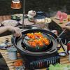 Aluminum Zinc Zinc Alloy Barbecue Plate Oil-drain Groove Grilling Pot Practical Roast Meat Pan  Picnic