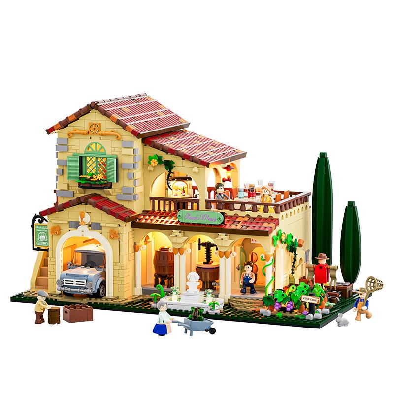 

New Wine Estates Building Blocks Farm Life Series Street View Assembly Toy Set Pieces Lighting Collage Toys Christmas Gifts no box