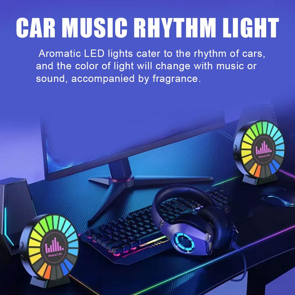 Aromatherapy Magnetic Pickup Lamp Colorful Ambient Air Fresher Round RGB Lights Rechargeable For Car Air Outlet Or Room