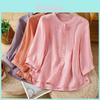 Linen Cotton Embroidery Shirt For Women Summer Casual Comfortable Blouse
