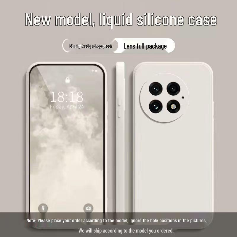 OnePlus 13 Liquid Silicone Phone Case: Full Coverage, Drop Protection, Solid Color, Skin-Friendly, Simple Style.