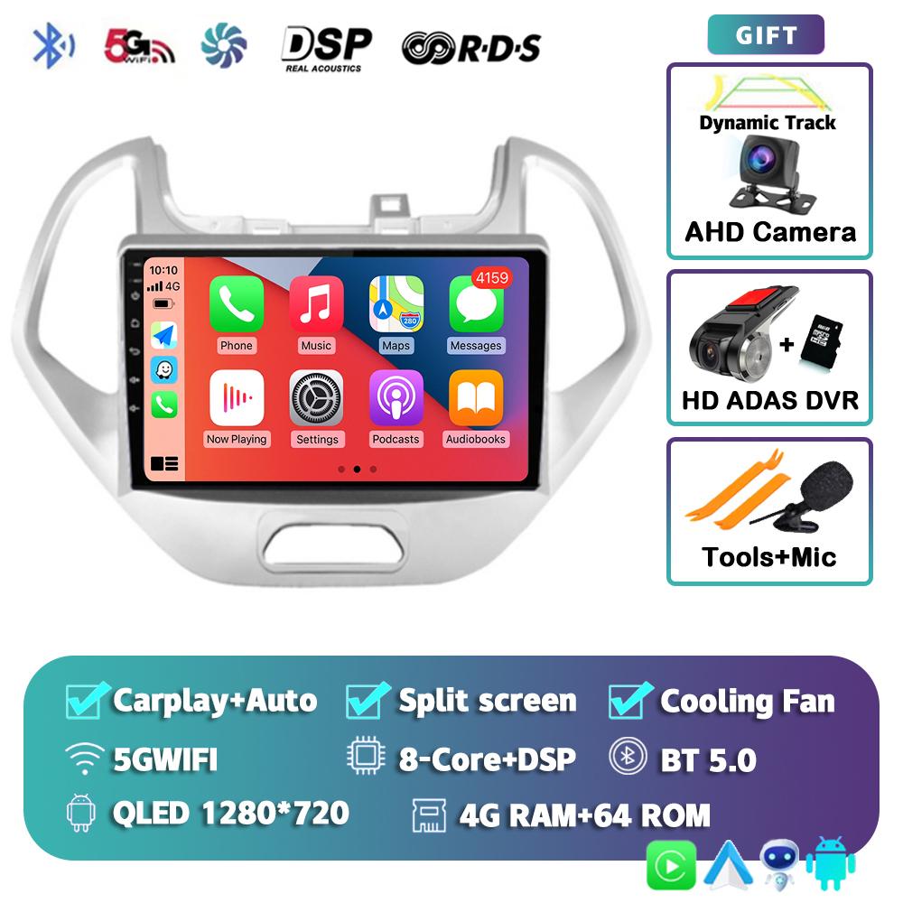 Android 14 Carplay Auto Car Radio For Ford FIGO KA 2015-2020 Multimedia Video Player Navigation GPS DSP Audio No 2din DVD Stereo