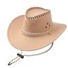 New Artificial Suede Western Cowboy Hat Tibetan Style Curved Brim Top Hat Soft Ethnic Jazz Fedora Hats Outdoor Riding