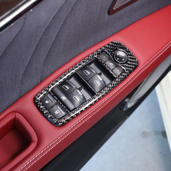 Carbon Fiber Window Lift Switch Button Panel Trim For Maserati Ghibil 2014-