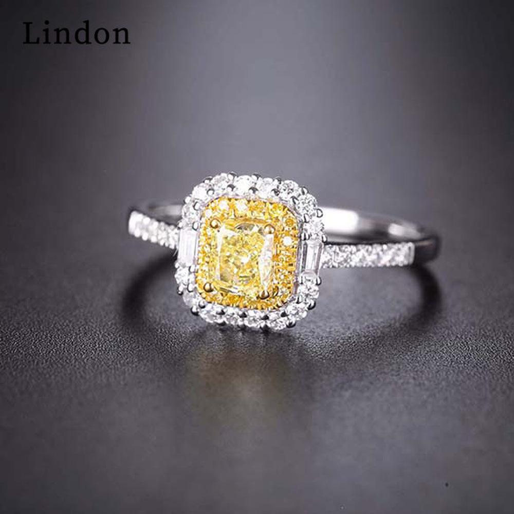 Lindon Classic Copper Alloy Zircon Ring Ladies Jewelry Wedding Promise Party Gift