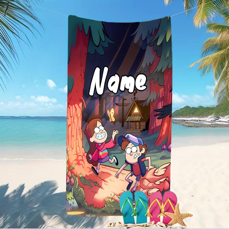Customizable personalized beach towels Gravity Falls themed designs.Suitable for the beach, yoga, sports;ideal as beach accessories