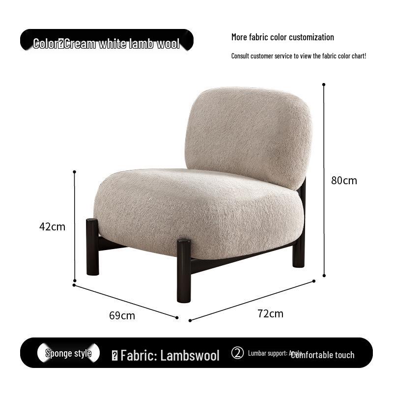 Luxury Minimalist Designer Single Sofa Chair for Living Room or Balcony