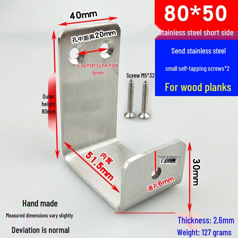 Square Tube Clamp U-Angle Clip with Hole Connector for Mounting