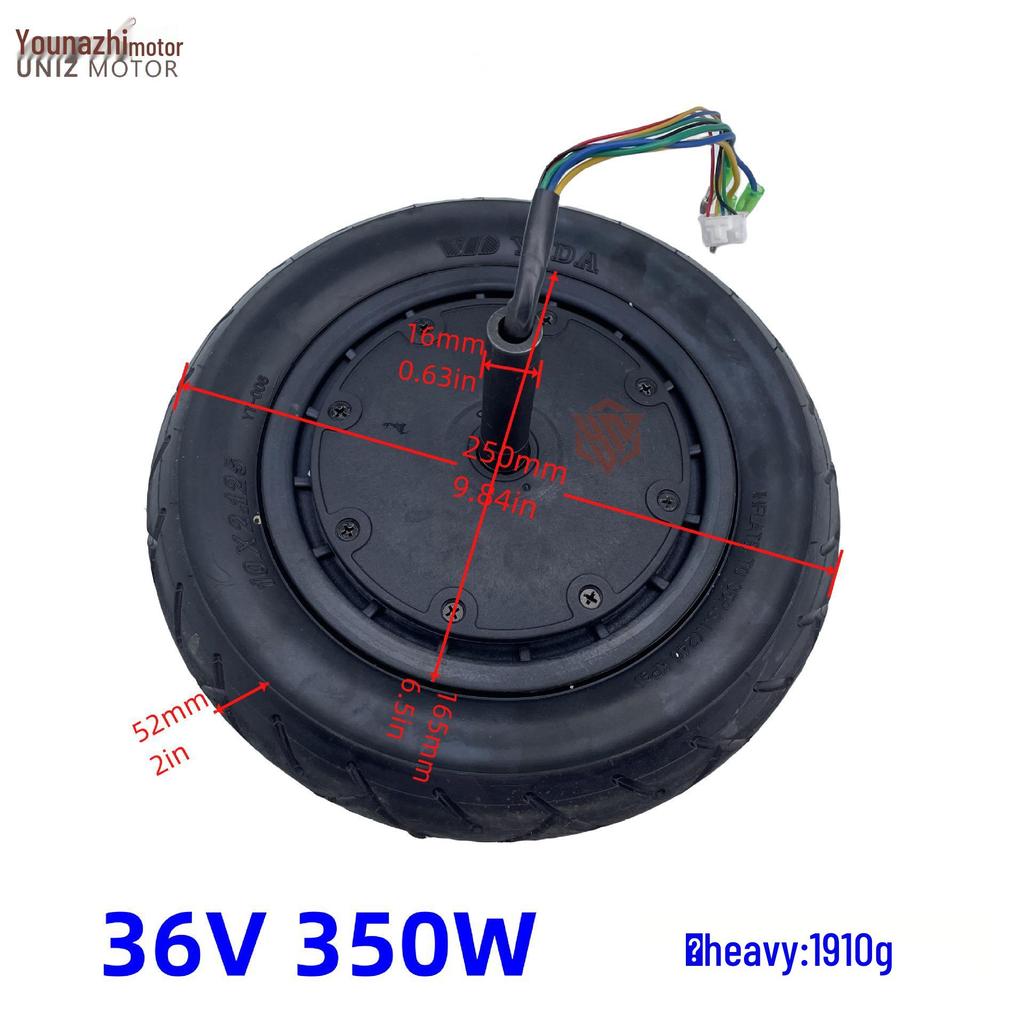 10-Inch 350W Brushless Electric Gyro Balance Scooter Wheel Hub Motor (36-48V)