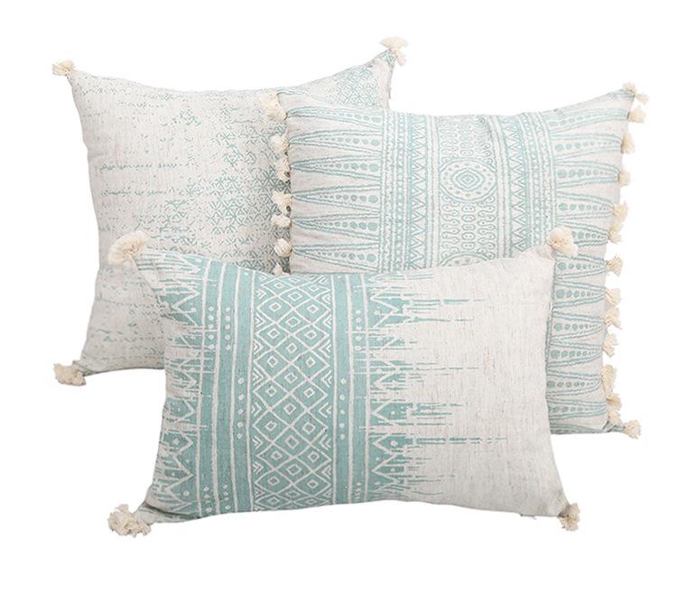 Retro Landhausdruck Baumwoll-Leinen Überwurf Kissenbezug