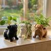 3D Printed Animal Shaped Pot Plastic Pug Figurine Plant Holder  Desktop Display