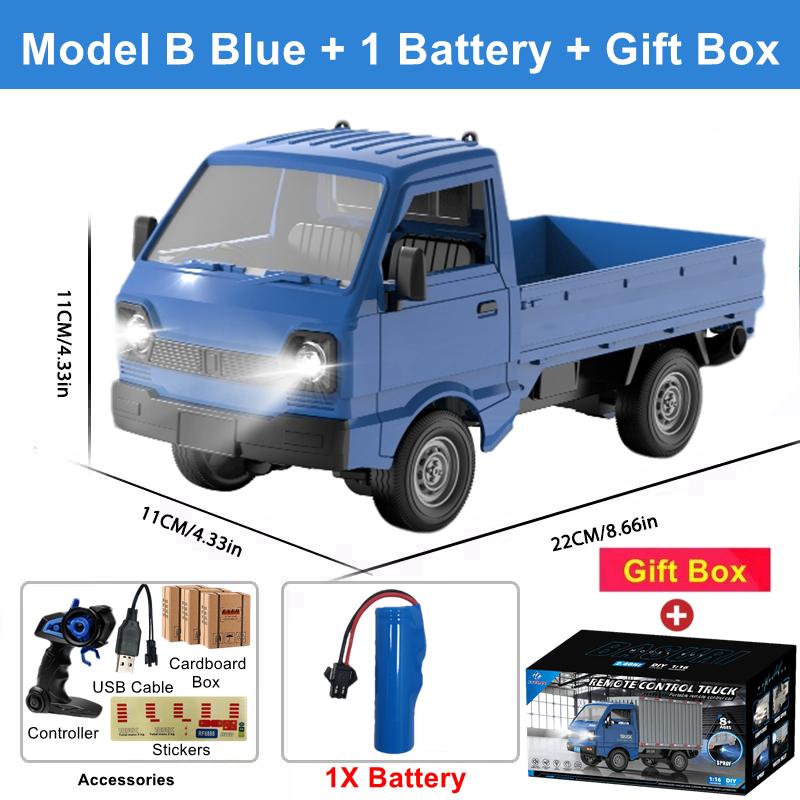 1:16 Remote Control Car Simulation Drift Climbing Rc Truck Led Small Cargo Vehicle Model Electric Toy For Kids Birthday Gifts