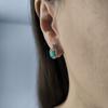 Silver Earrings with a Natural Emerald 2.028ct (2206101)