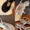 French thick-heeled sandals female summer new niche fairy style with skirt toe belt Roman shoes