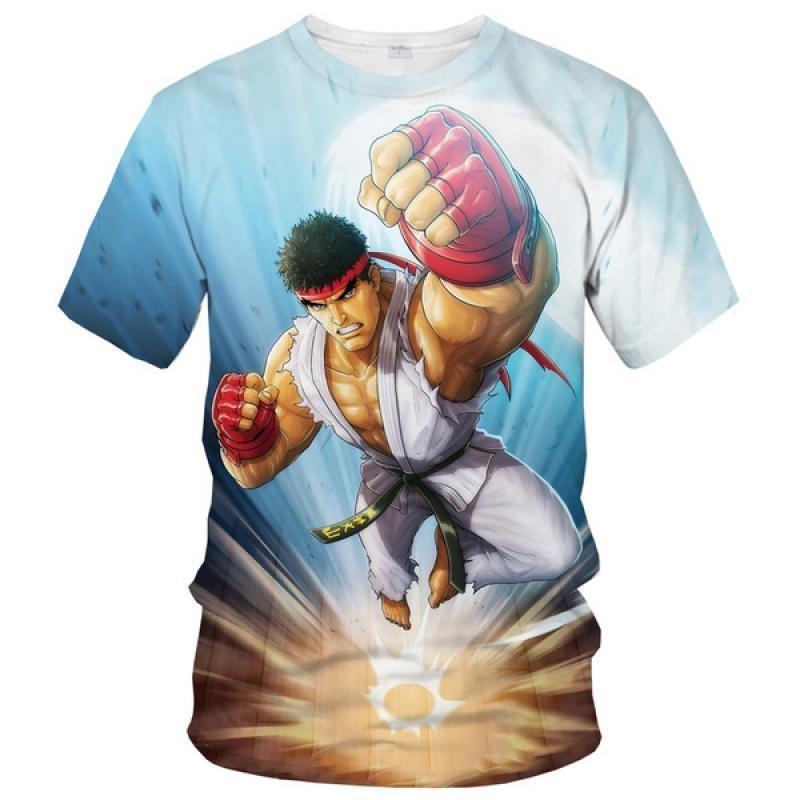 

Summer Street Fighter Men s/women s Fashion Slim T-shirt 3D Print T-shirt Casual Kids Top Plus Size S