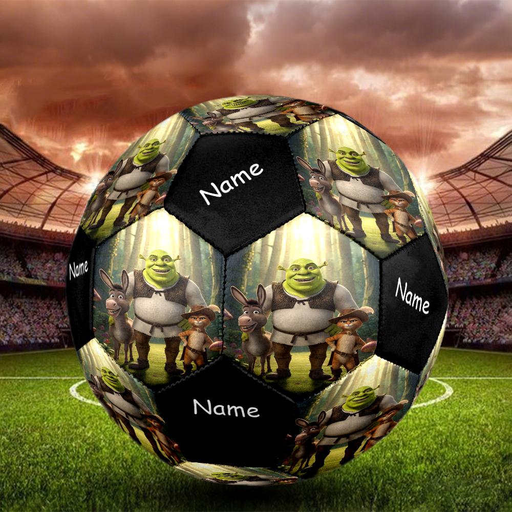 Custom Name Shrek Theme Size 5 Soccer Ball, Suitable for Both Indoor and Outdoor Matches, a Gift Suitable for Everyone.