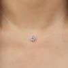 Shiny Women Invisible Fishing Line Transparent Zircon Pendant Choker Necklace Jewelry