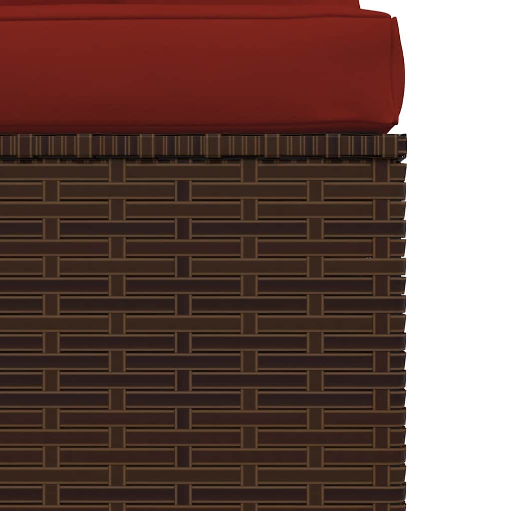 Garden Center Sofa with Cushions Brown Poly Rattan