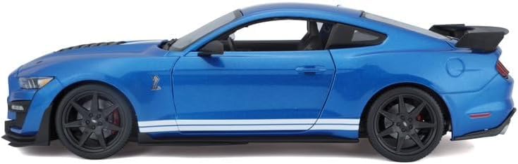 Maisto 2020 Ford Mustang Shelby GT500 Blue x White Line Scale Special Edition Ford Mustang Shelby GT500 with Opening Doors and Hood 1/18